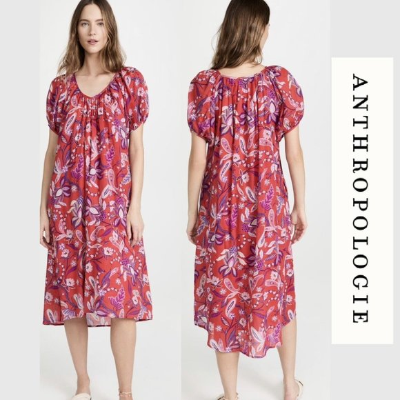 Anthropologie Floral Midi Dress - NEW - Picture 6 of 10
